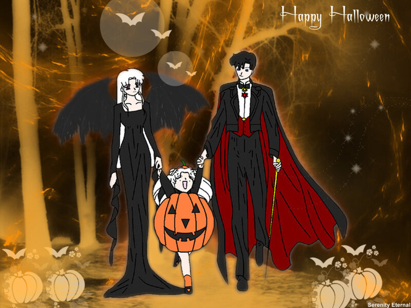 Halloween family illustration