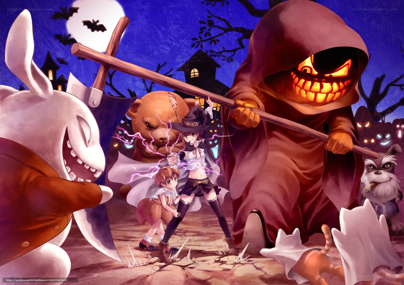 Halloween fantasy battle scene