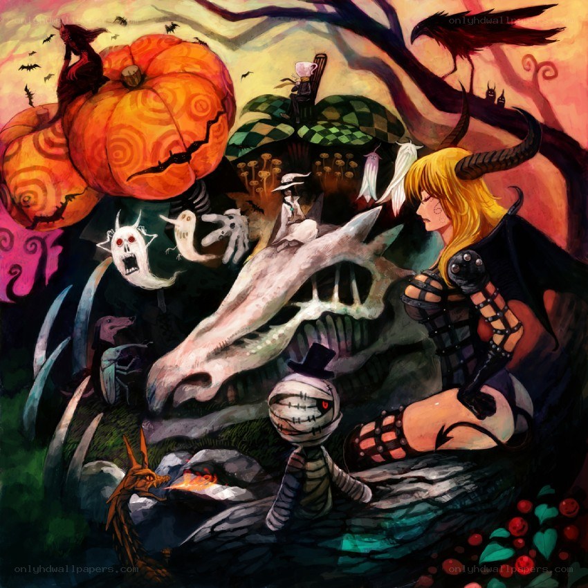 Halloween fantasy scene