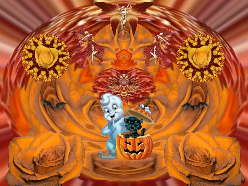 Halloween fantasy with cartoon characters