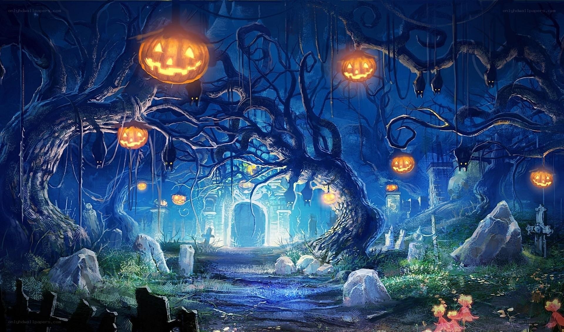 Halloween forest path