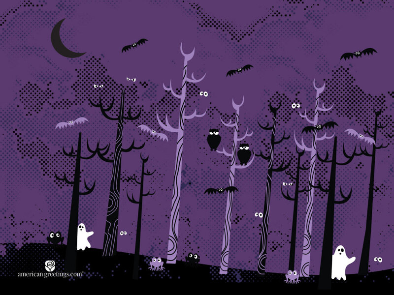 Halloween forest scene
