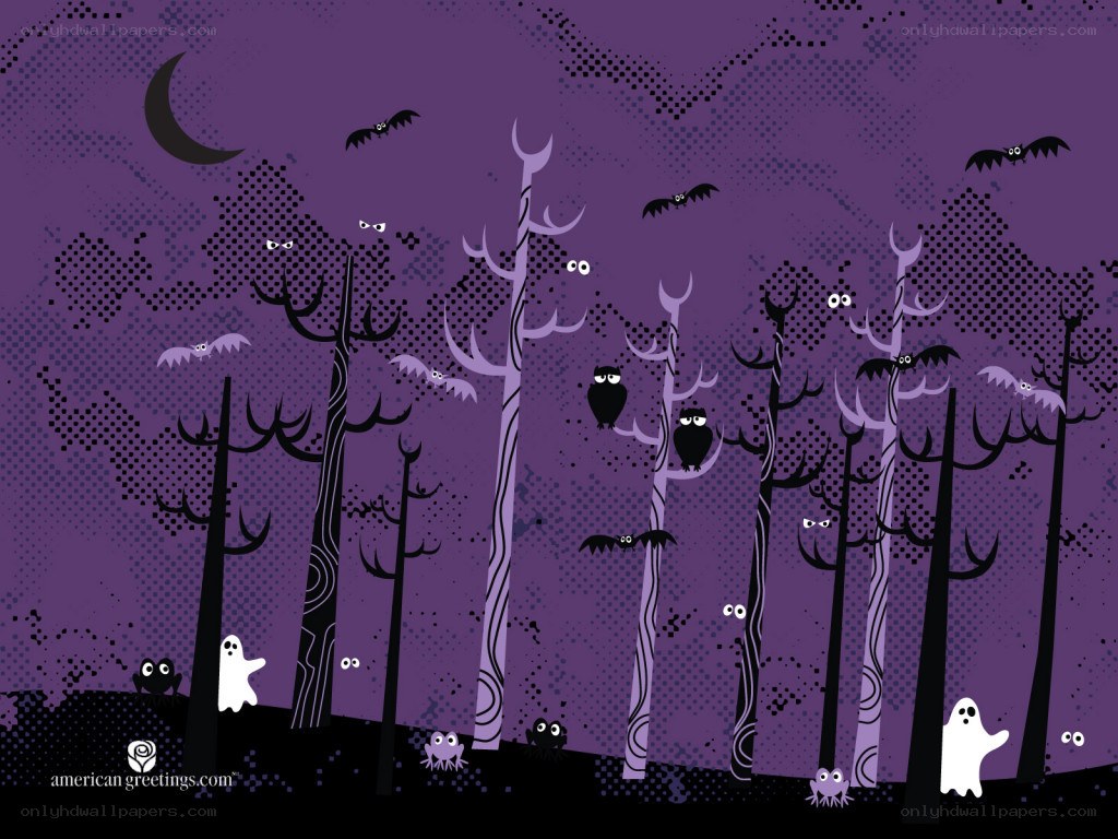 Halloween forest scene
