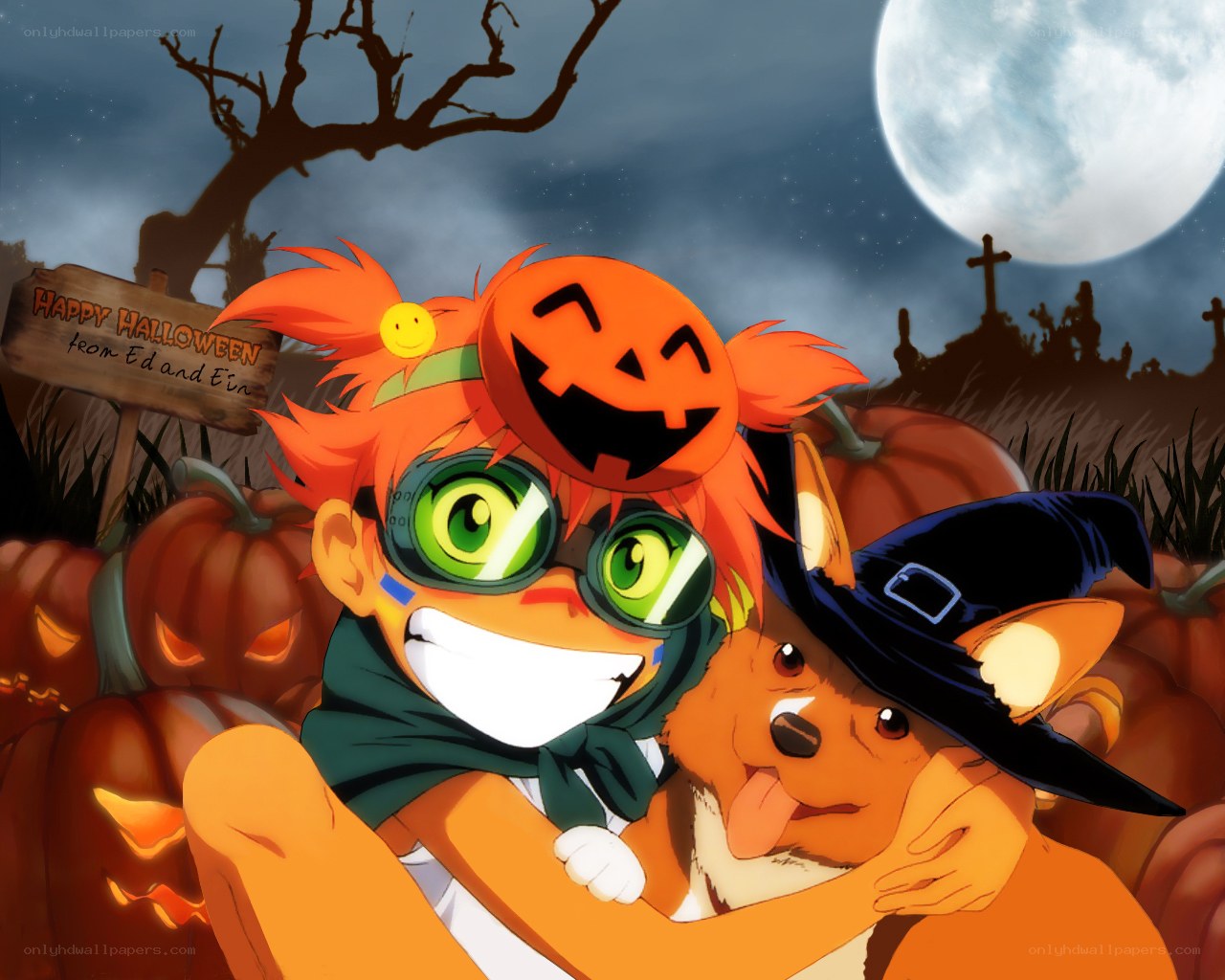 Halloween friends in a pumpkin patch
