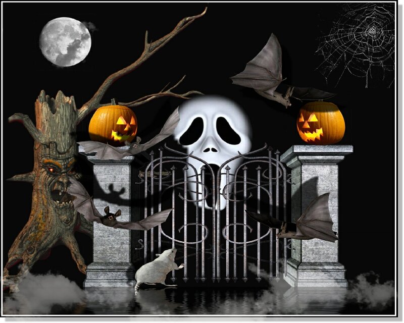 Halloween gate scene