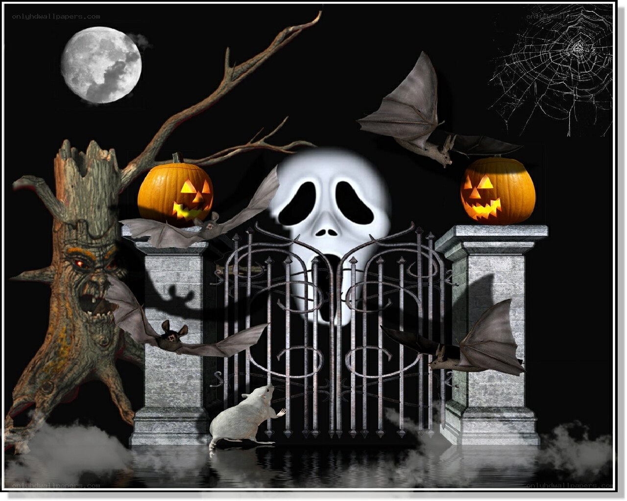 Halloween gate scene