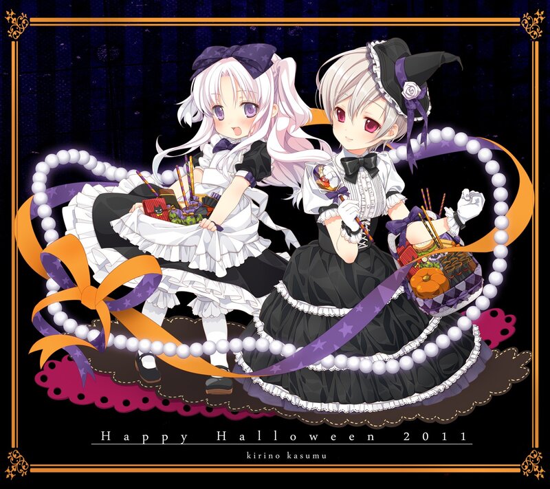Halloween girls illustration