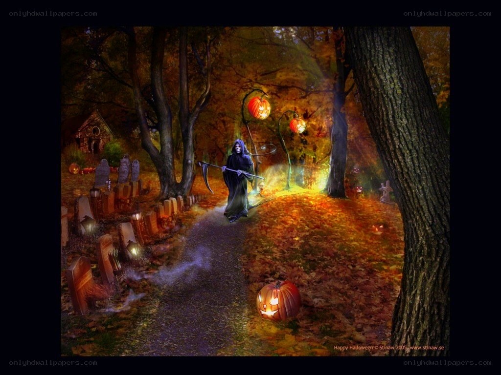 Halloween graveyard scene