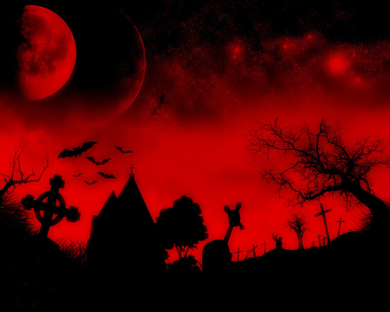 Halloween graveyard scene