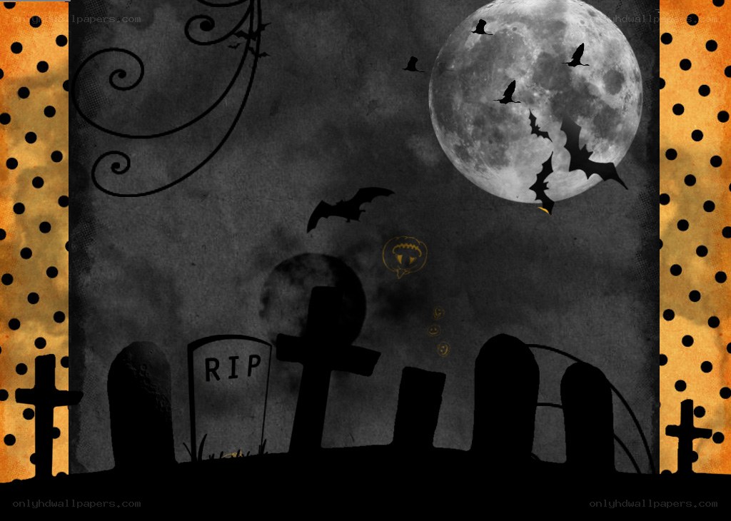 Halloween graveyard scene