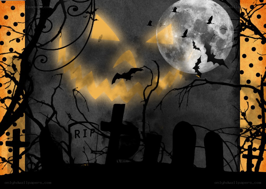 Halloween graveyard scene