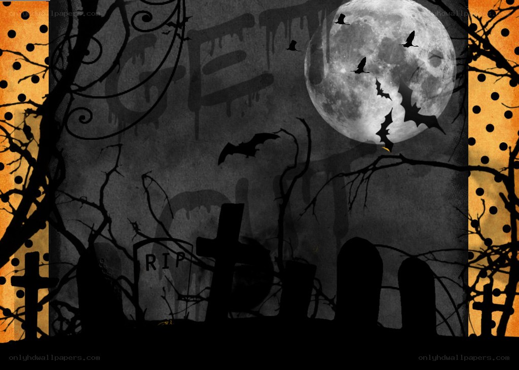 Halloween graveyard scene