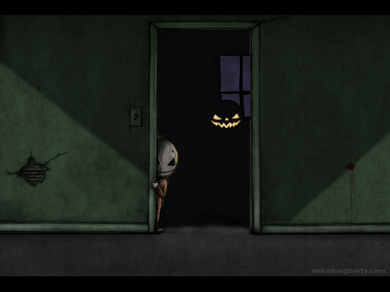 Halloween horror in the hallway