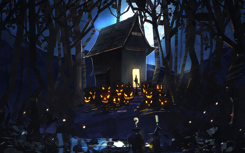 Halloween House in Forest