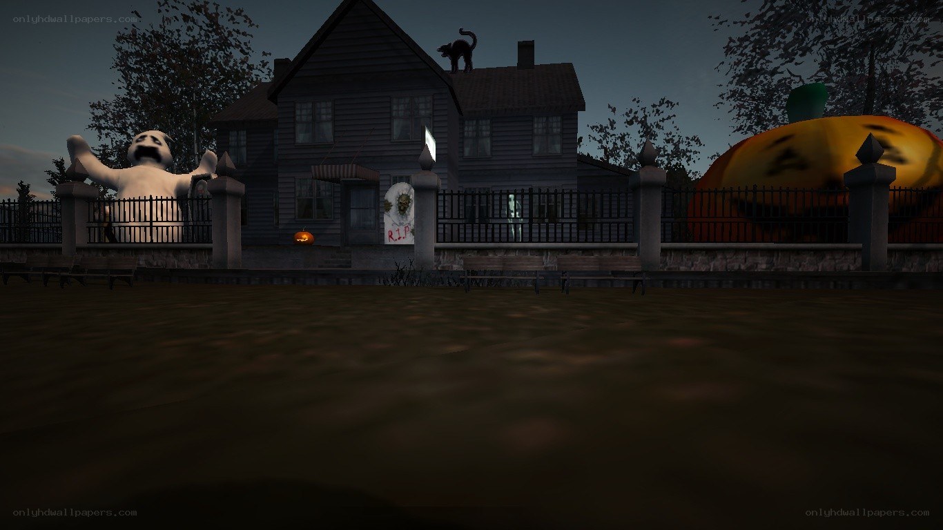 Halloween house with decorations