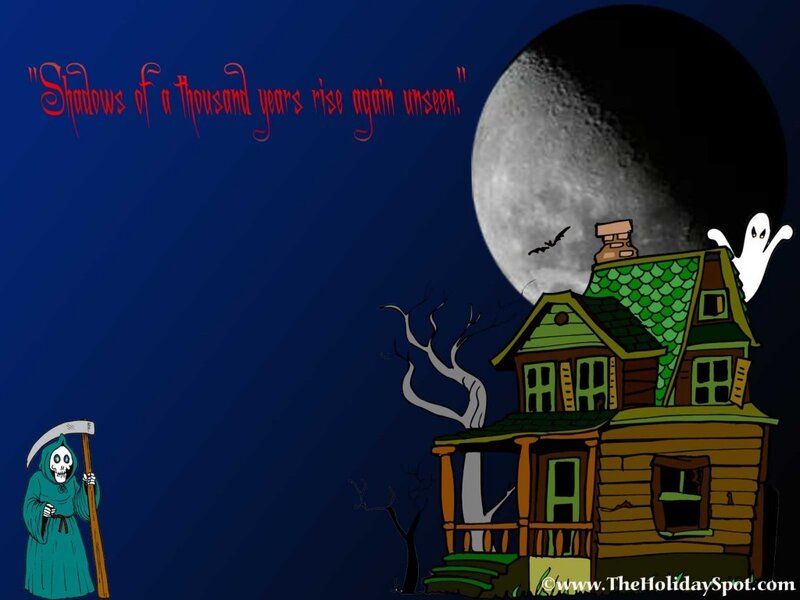 Halloween house with ghost
