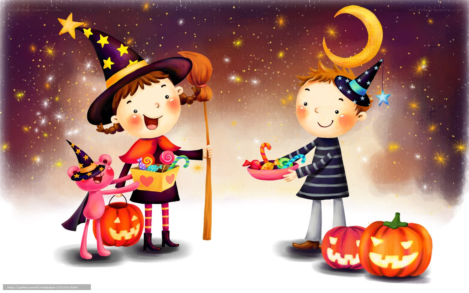 Halloween kids trick-or-treating