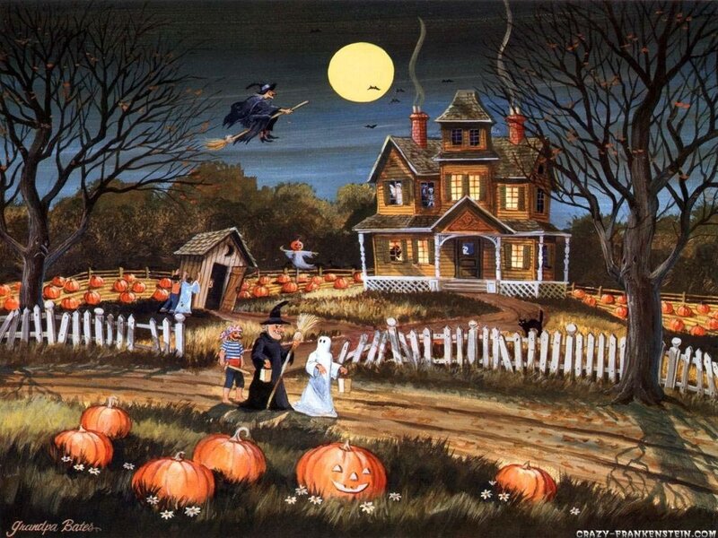 Halloween night at the haunted house