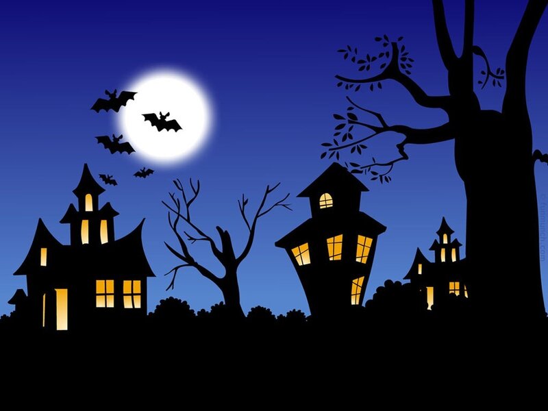 Halloween night scene
