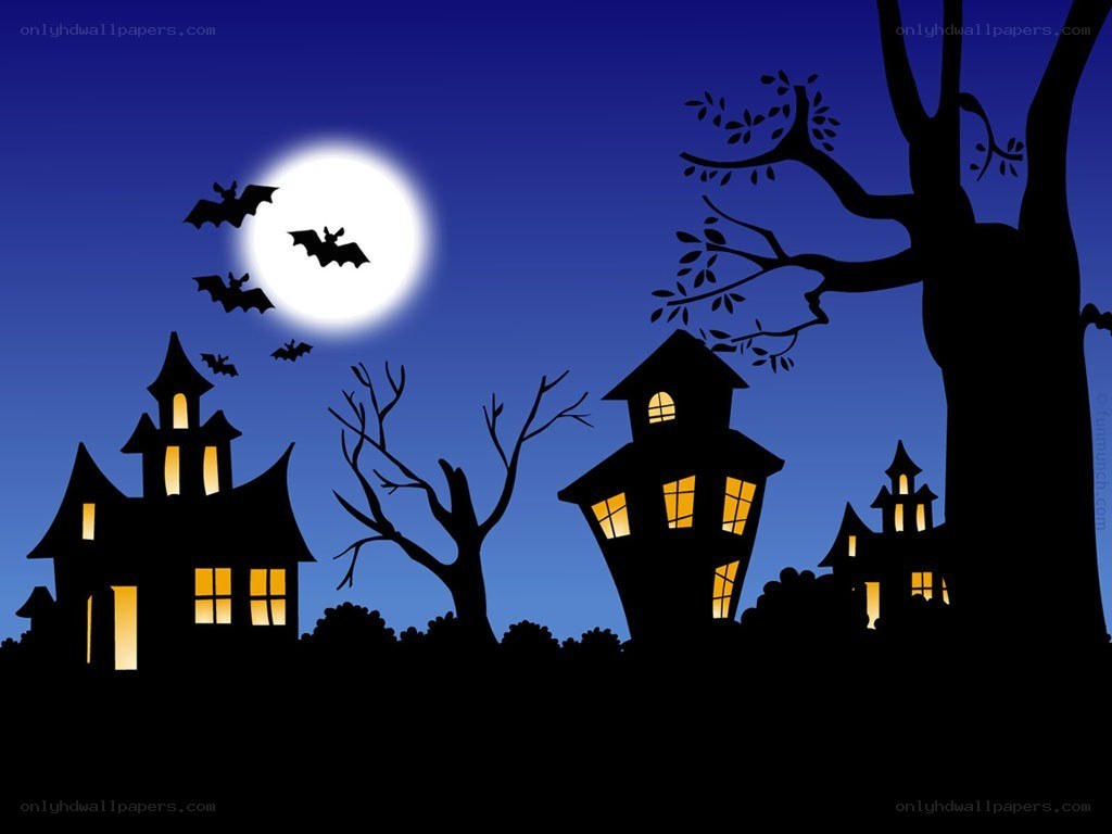 Halloween night scene