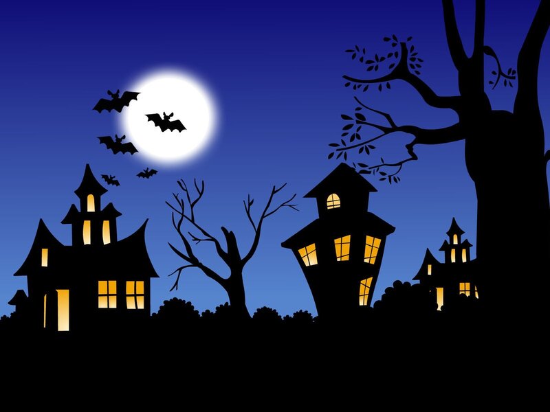 Halloween night scene