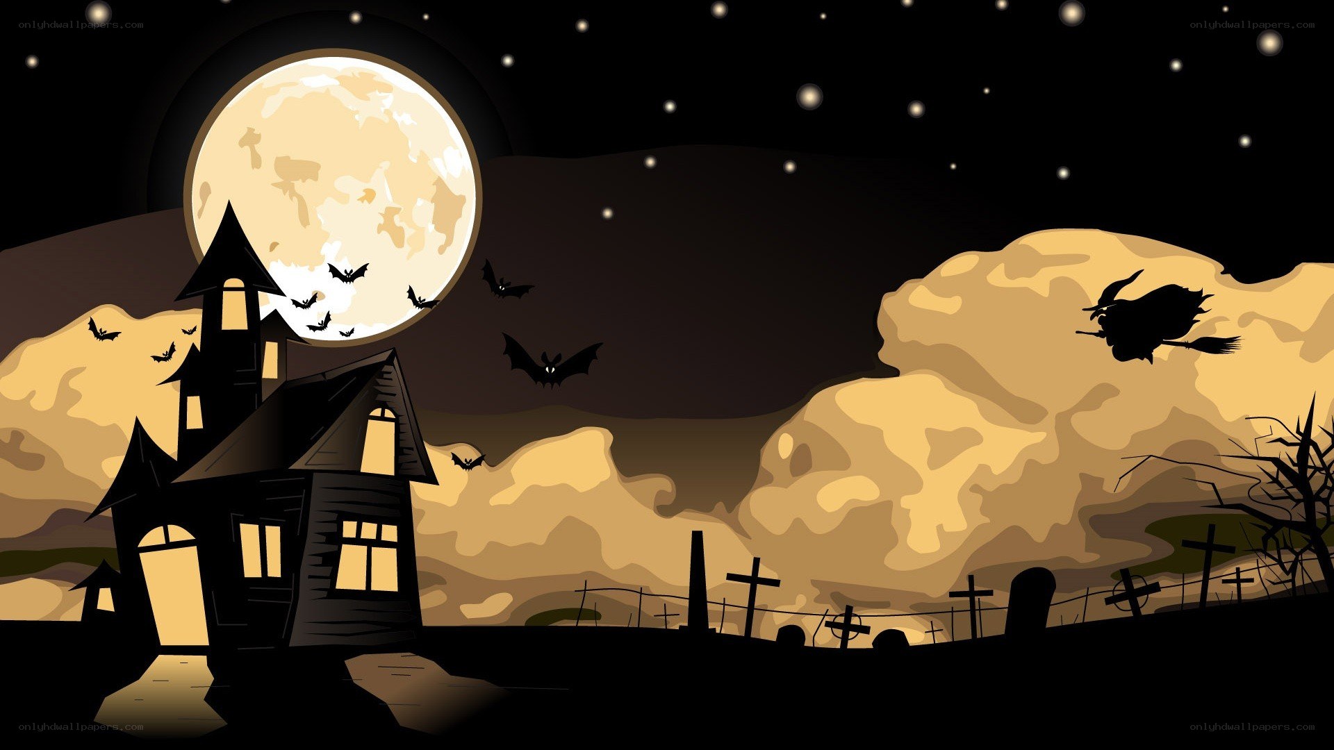 Halloween night scene