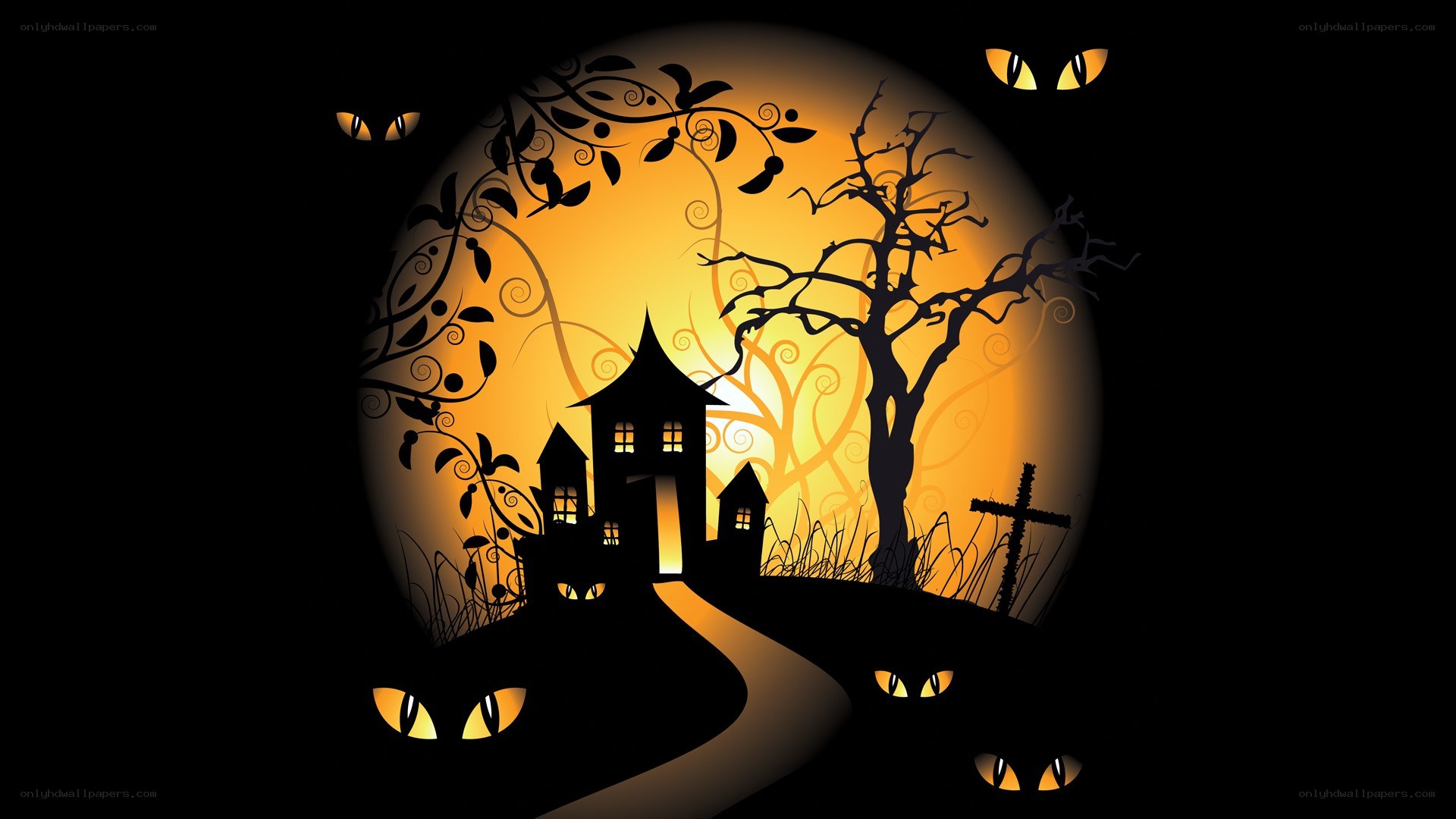 Halloween night scene