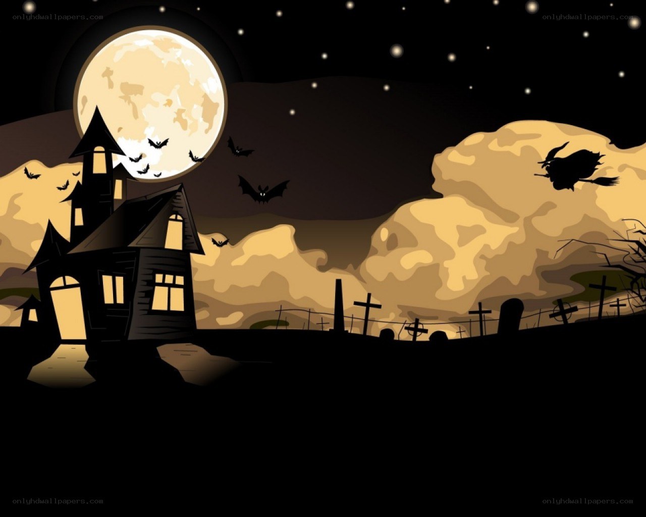 Halloween night scene