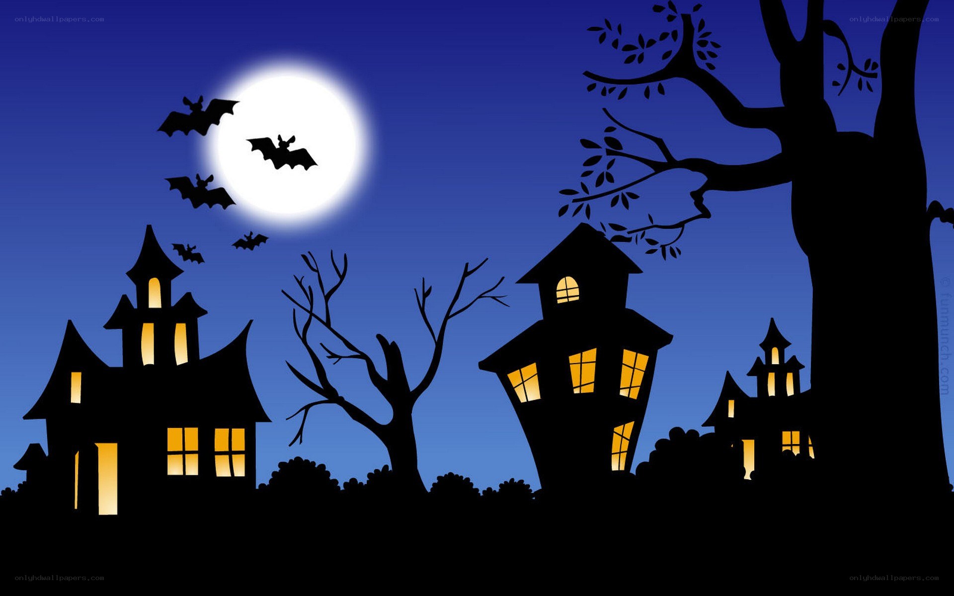 Halloween night scene
