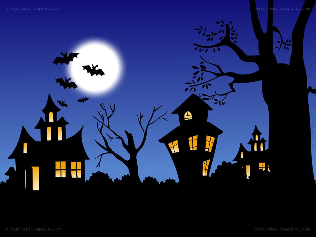 Halloween night scene