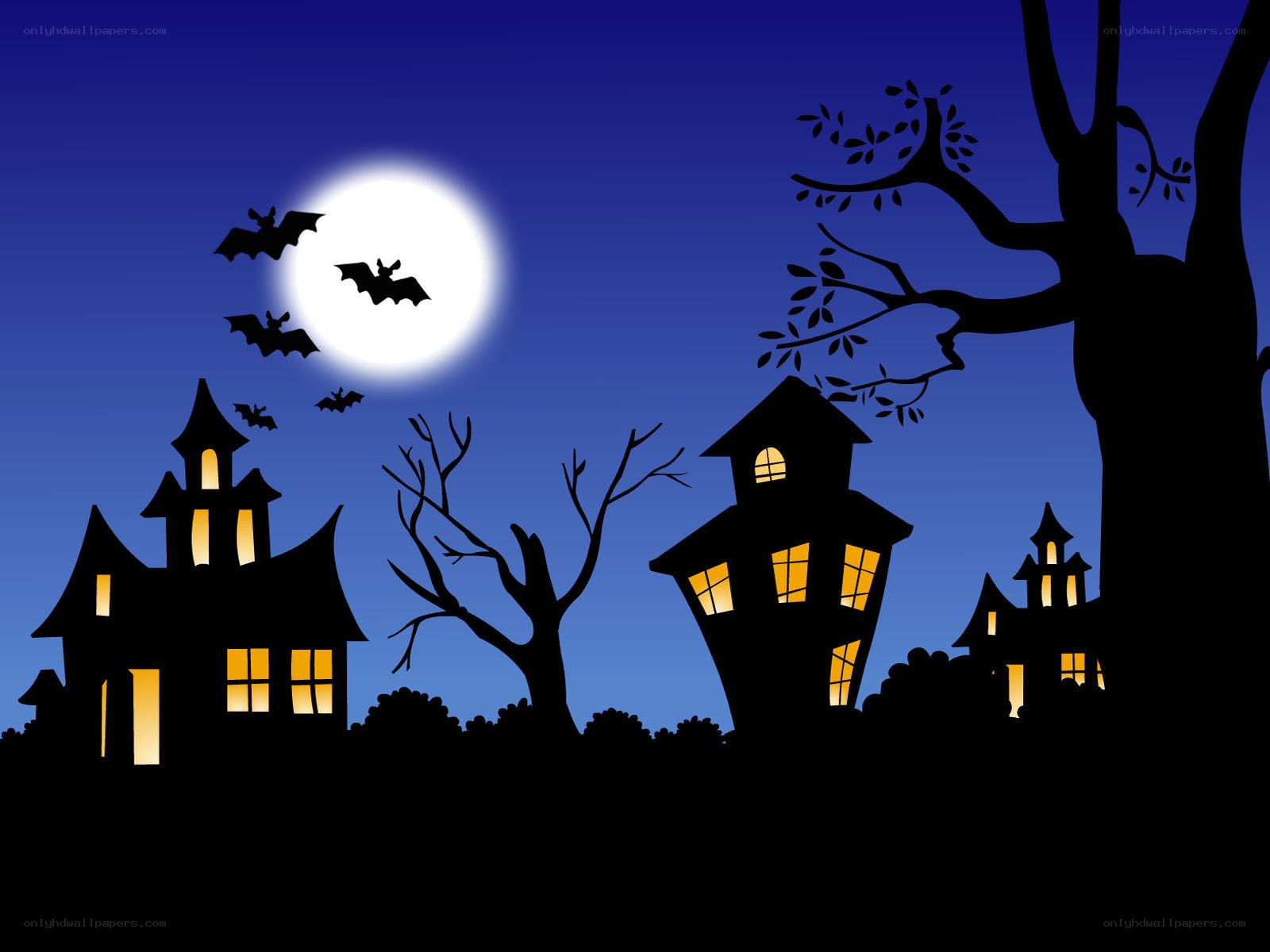 Halloween night scene
