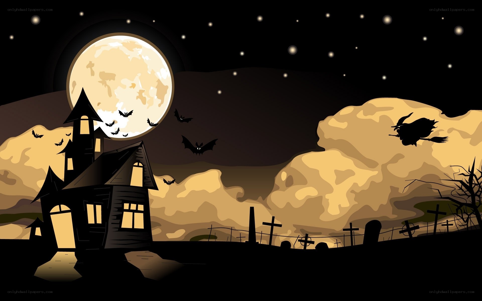 Halloween night scene