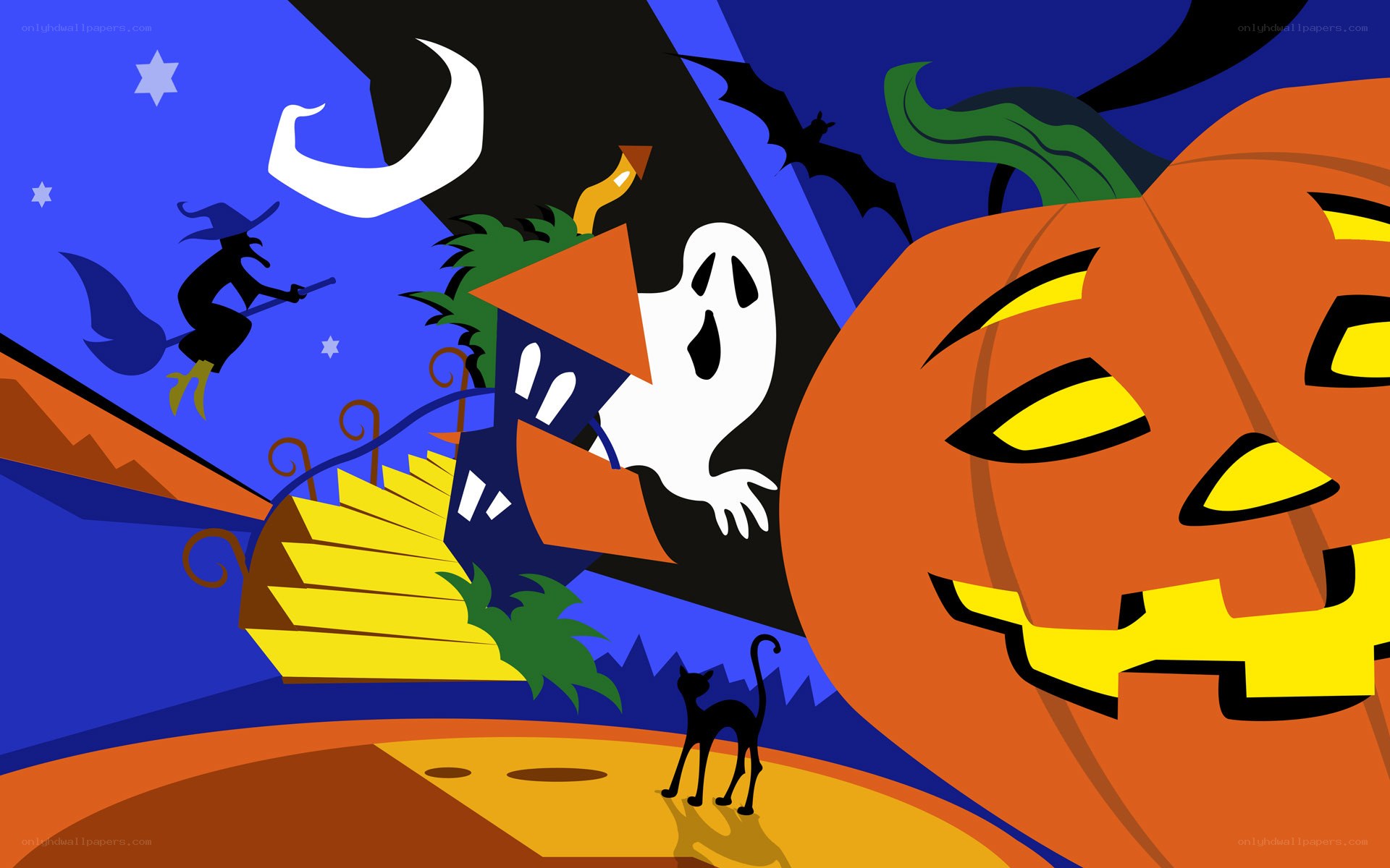 Halloween night scene