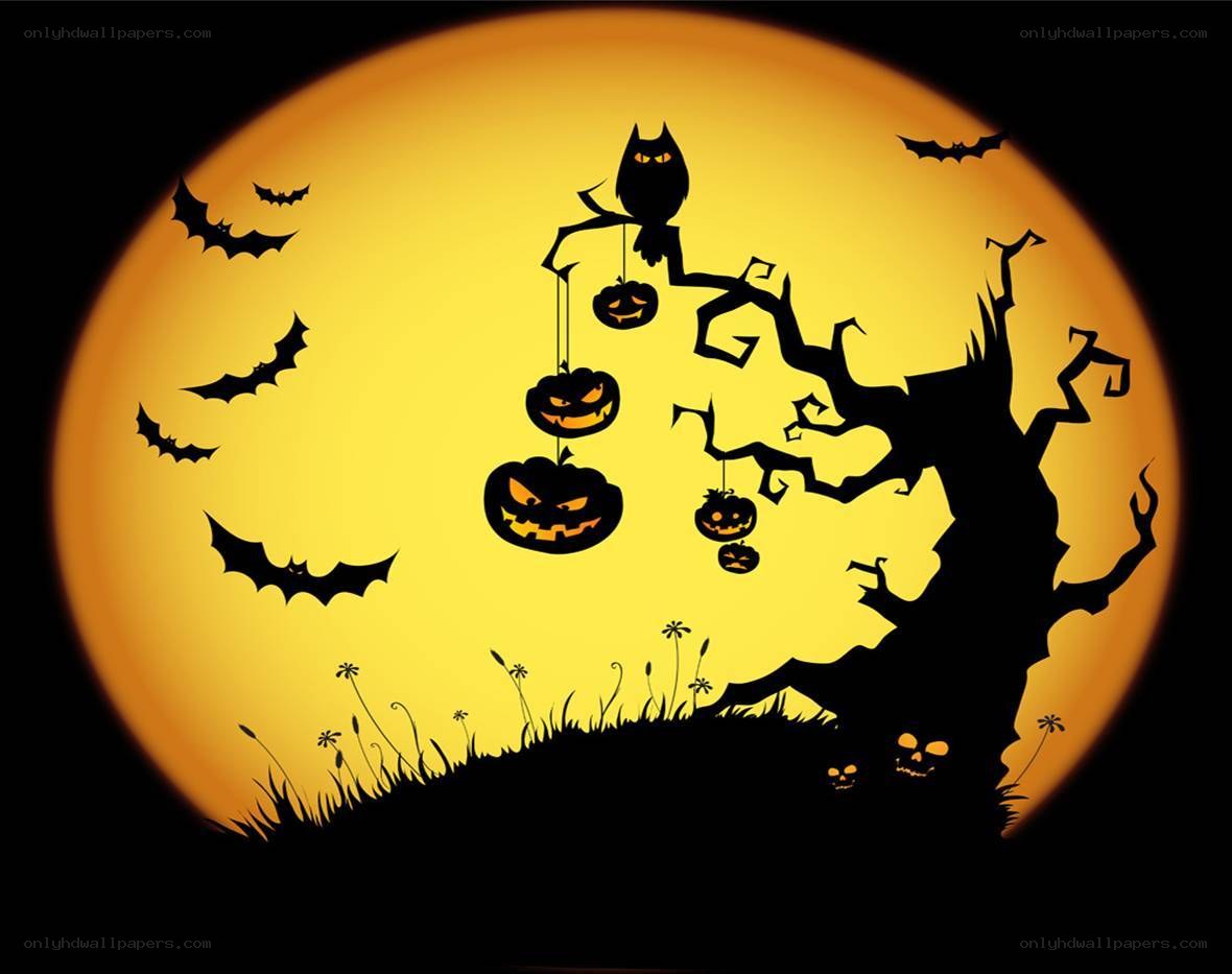 Halloween night scene