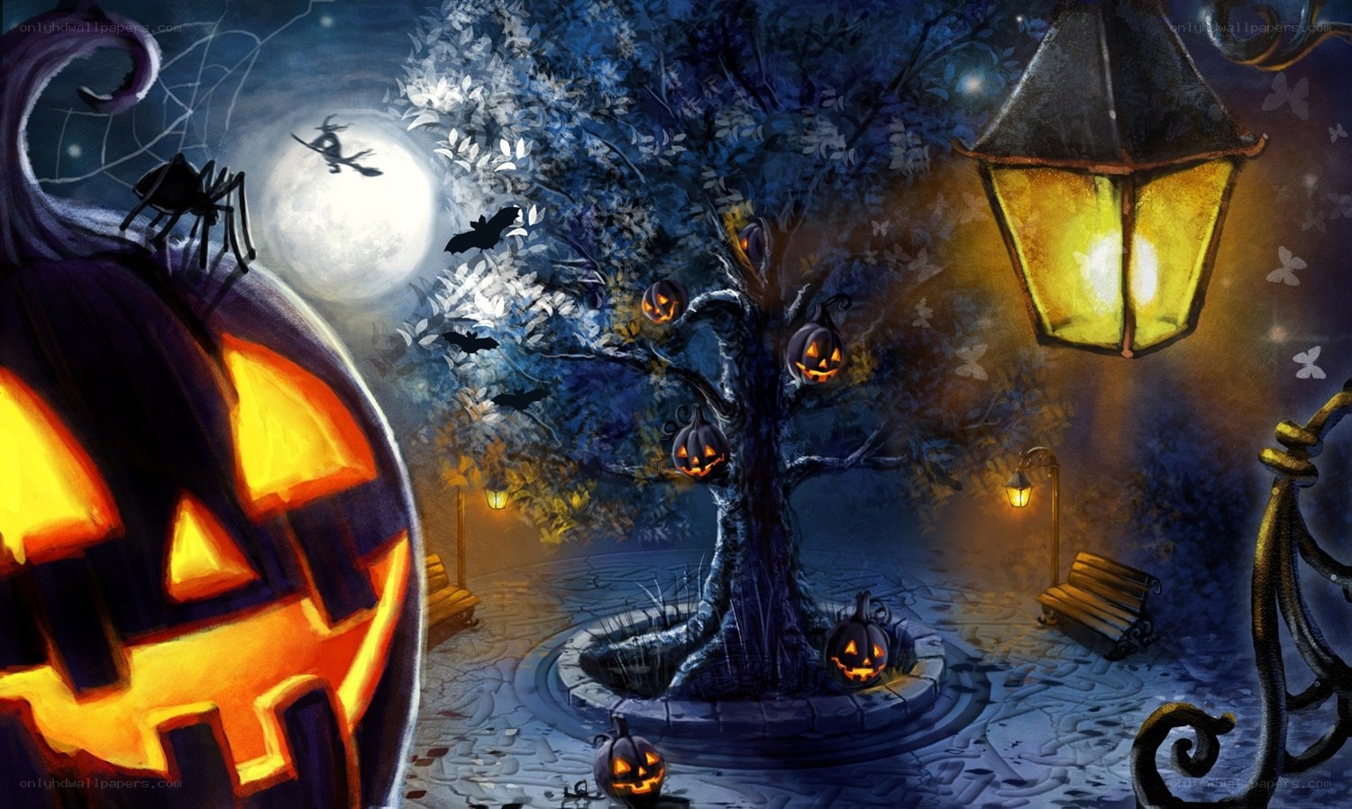 Halloween night scene