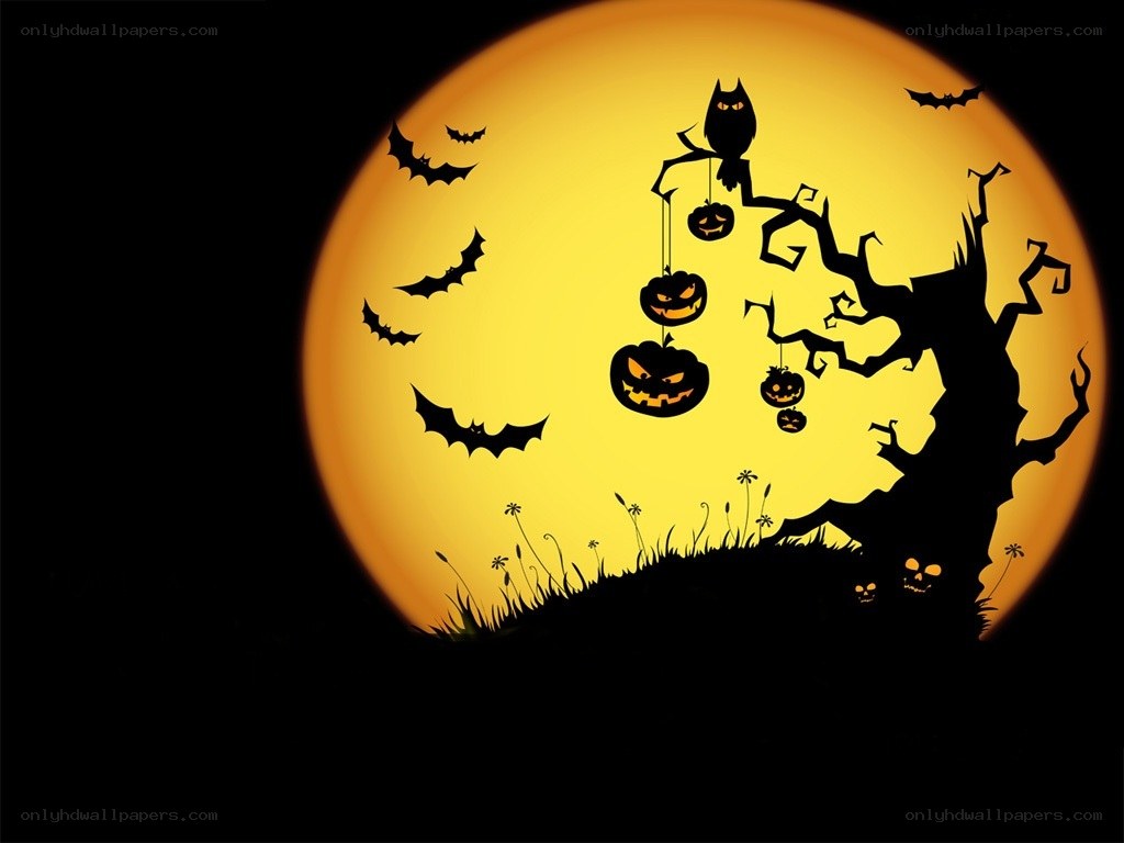 Halloween night scene