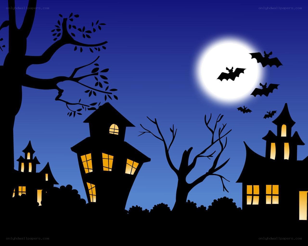 Halloween night scene