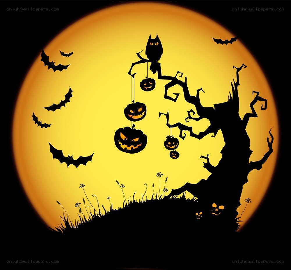 Halloween night scene