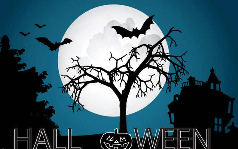 Halloween Night Scene — Blue