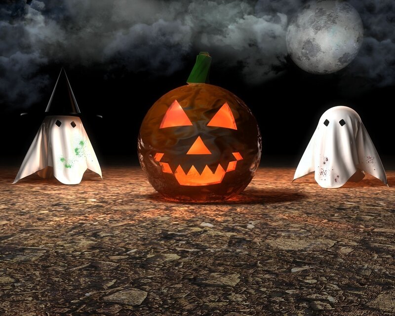 Halloween night scene