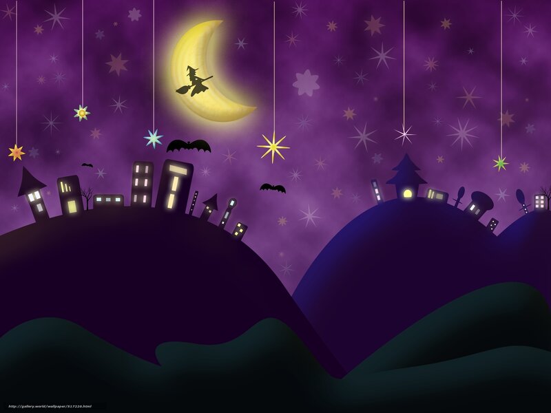 Halloween night with witch