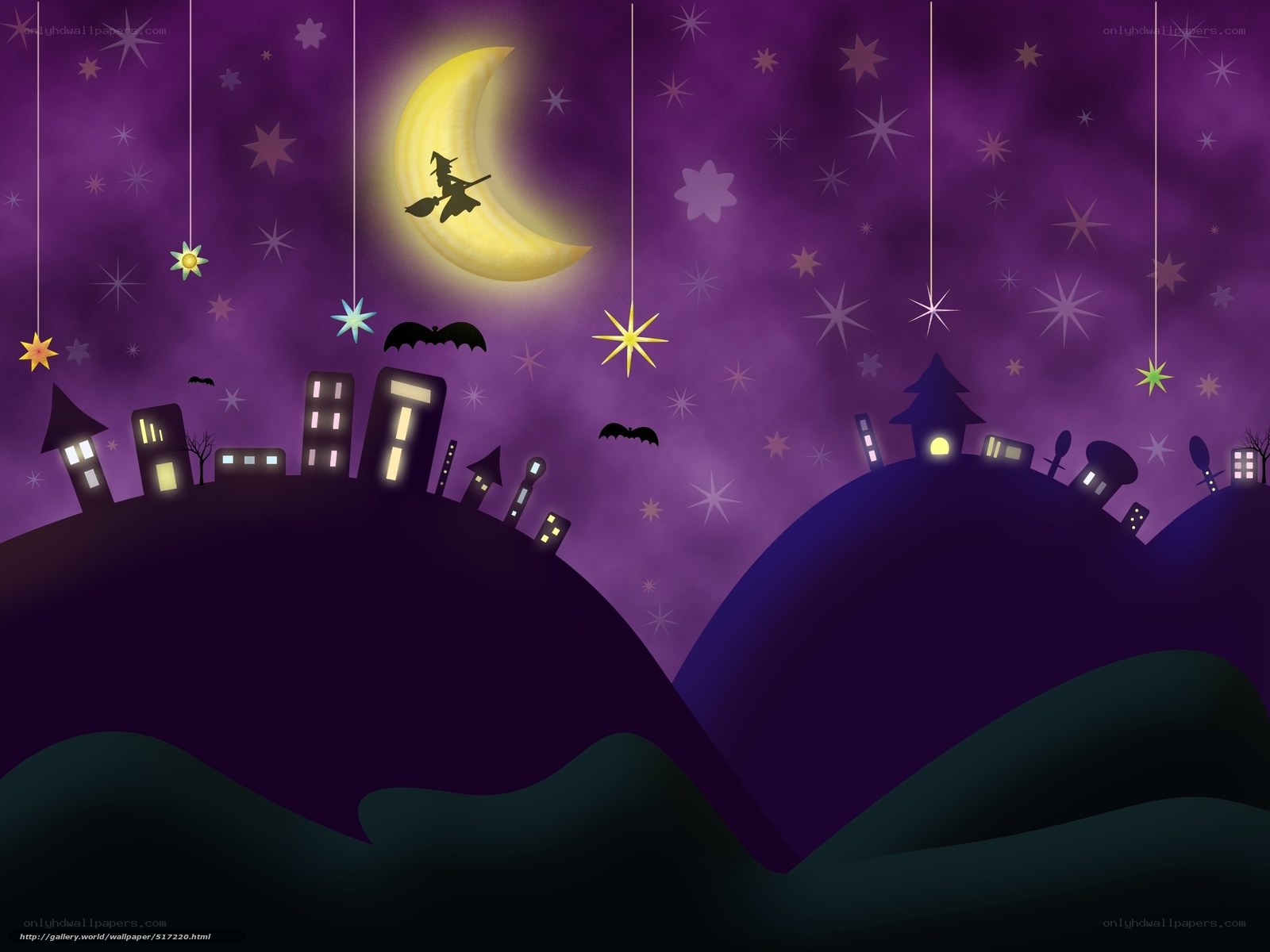 Halloween night with witch