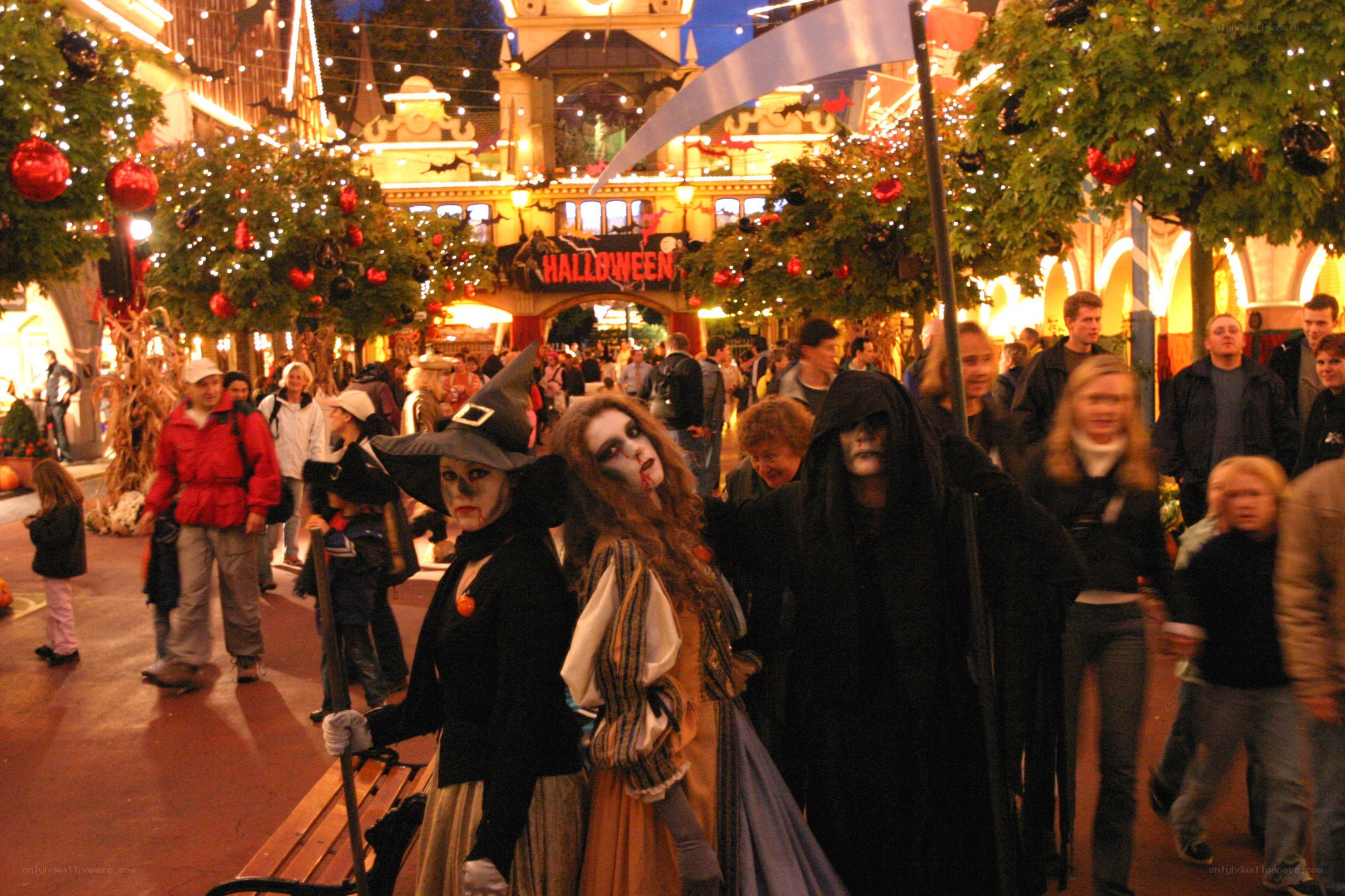 Halloween parade at theme park