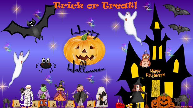 Halloween Party Illustration — Purple