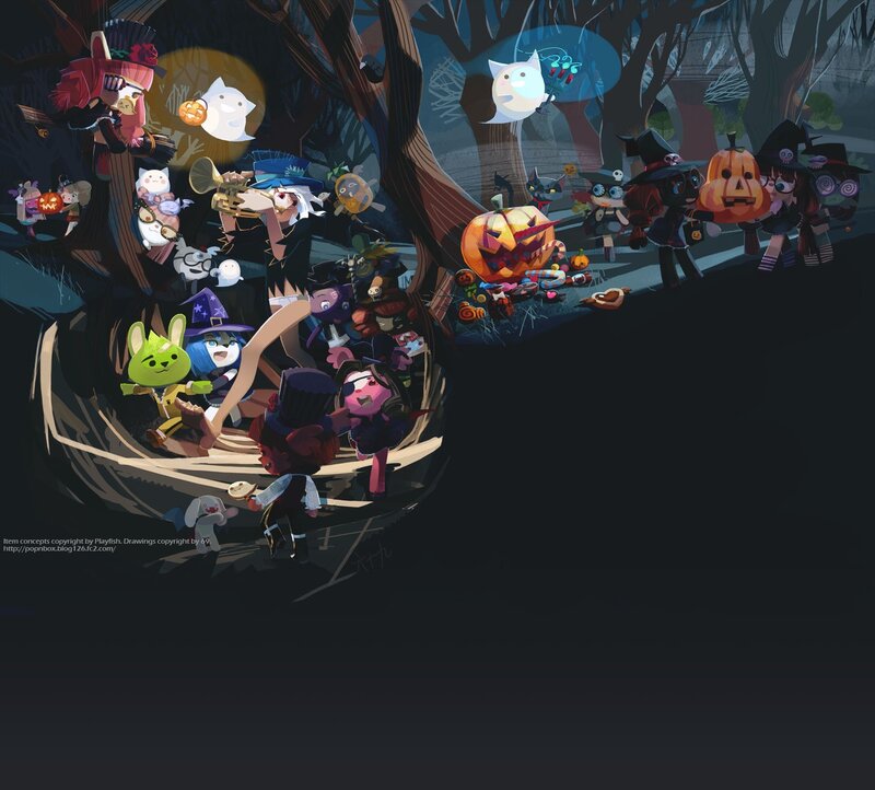 Halloween party in the woods