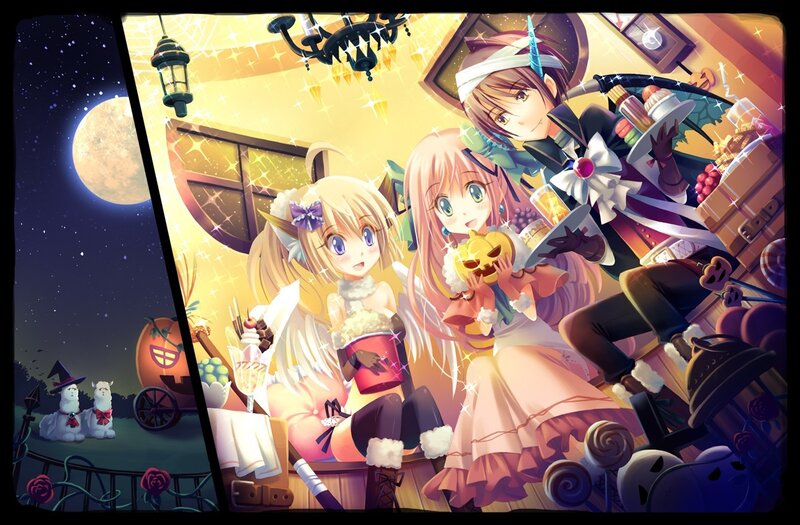 Halloween party with anime girls