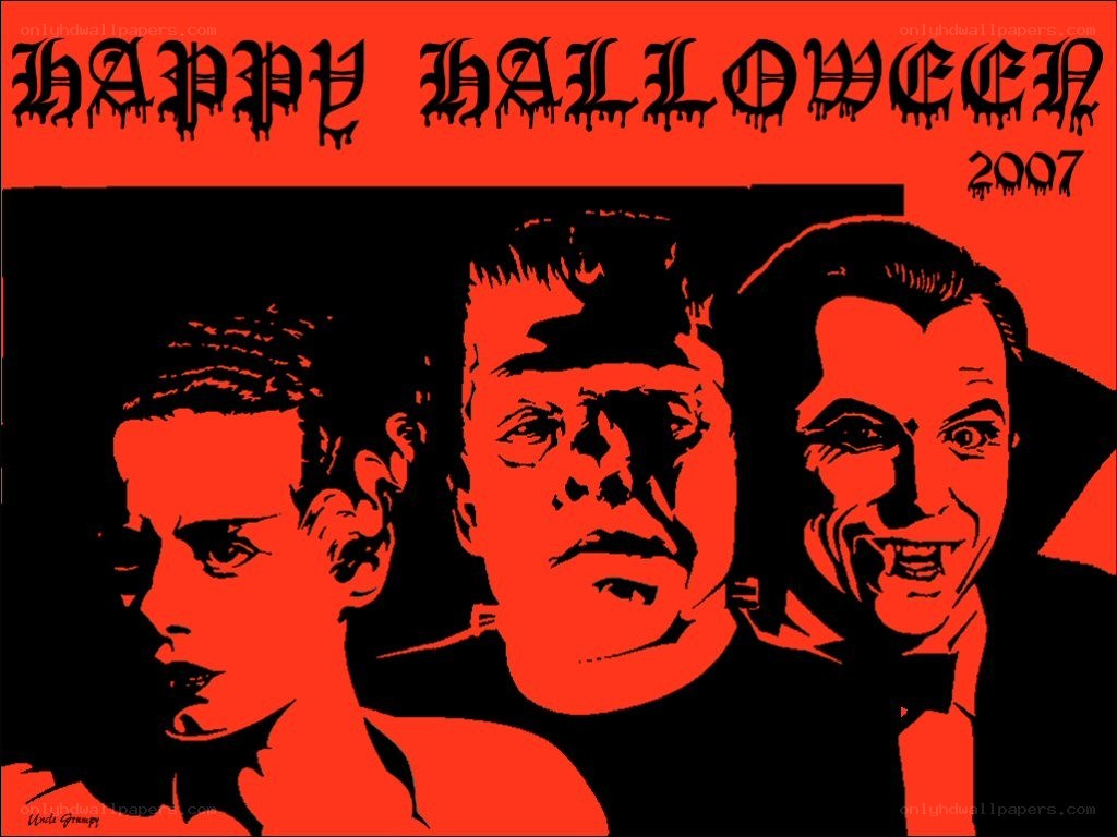Halloween poster with classic monsters