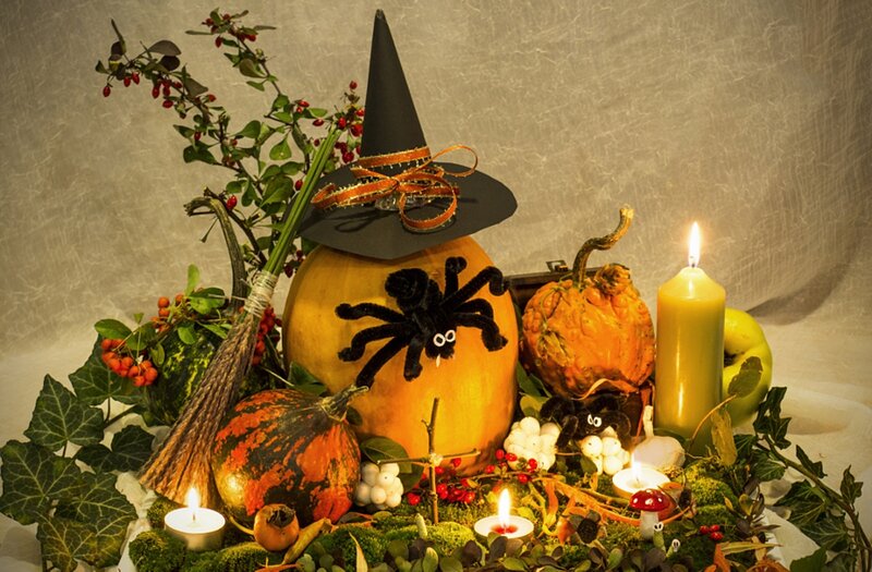 Halloween Pumpkin Arrangement — Orange