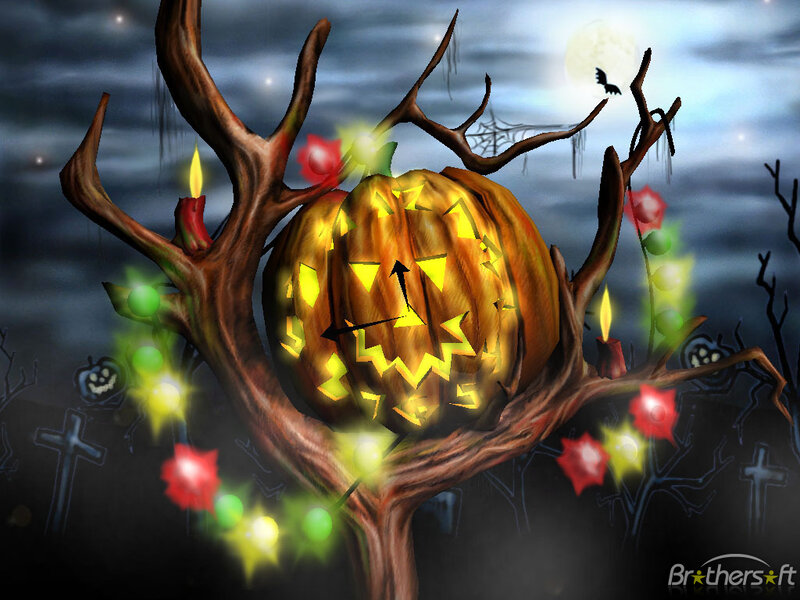 Halloween pumpkin clock