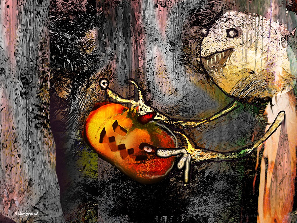 Halloween pumpkin monster